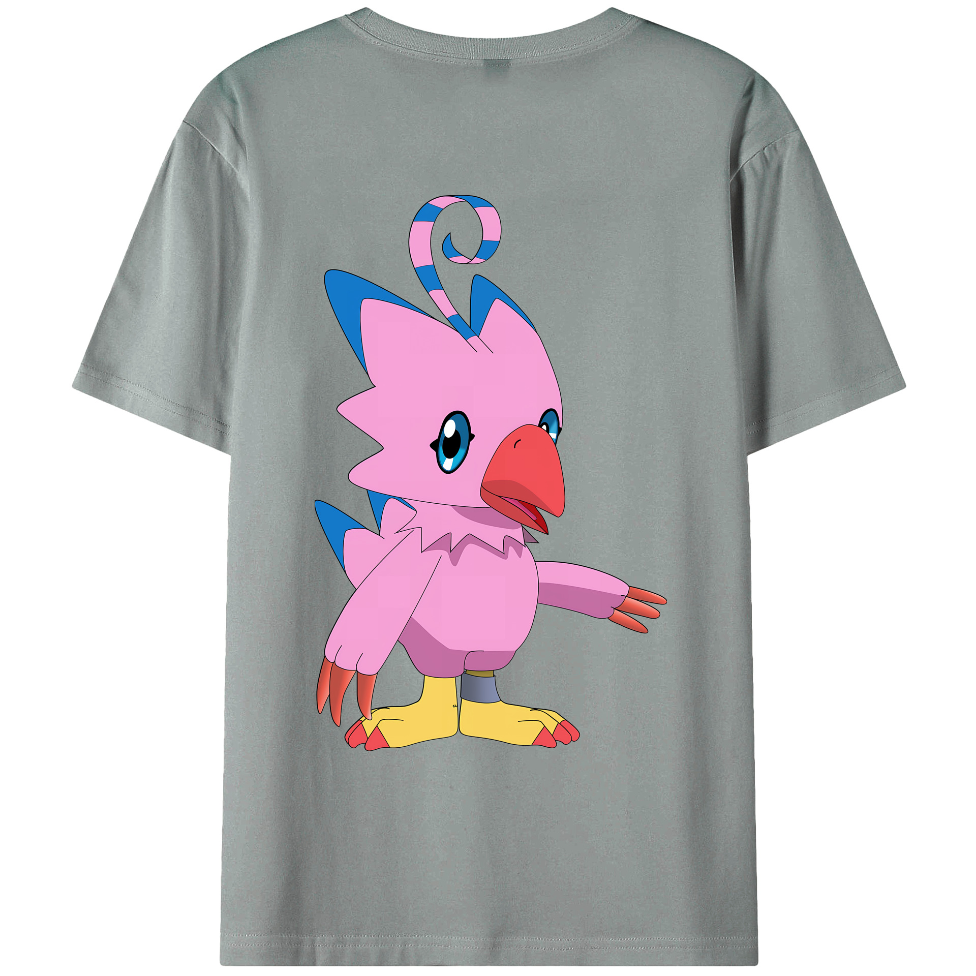 （画像用） Digimon デジタルモンスター/デジモン 綿100％ メンズ半袖Tシャツ（バックプリント） 通気性